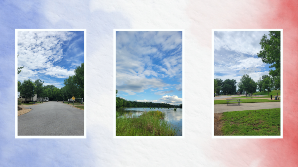 Red River bank, rv camping, rv sites